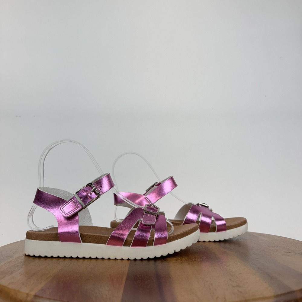 New Big Kids Girls Nina Lacey Metallic Pink Strappy Platform Sandals Size 3‎ Y